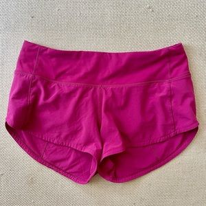 Lululemon speed up shorts low rise 2.5in pink